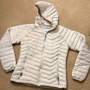 Women's Cream Quilted Puffer Jacket